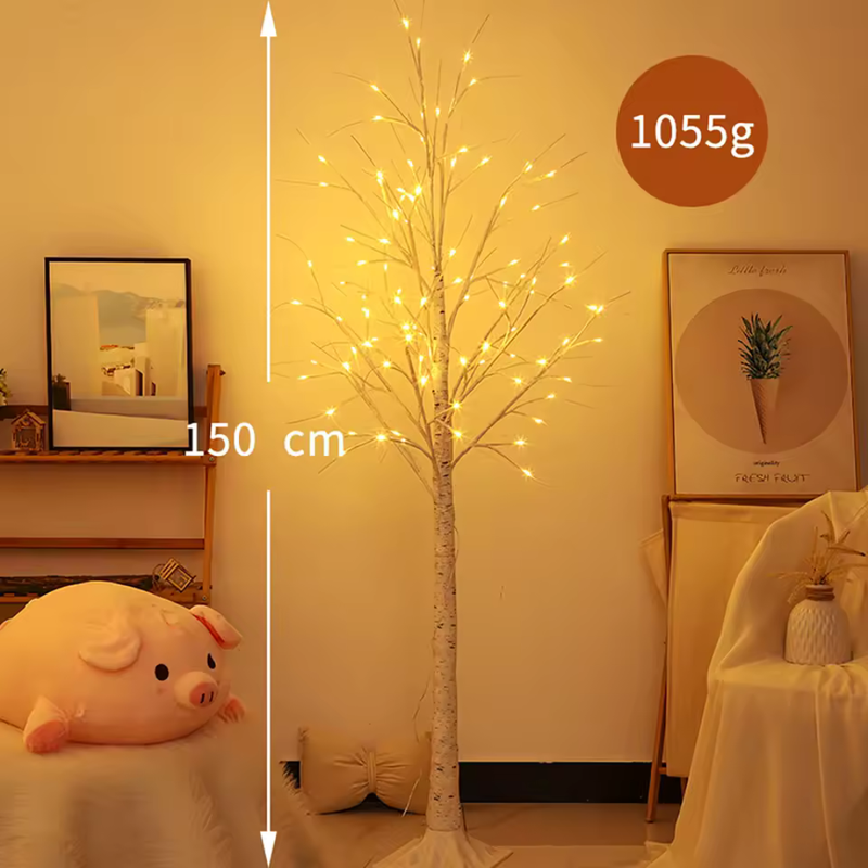 Árvore de Bétula LED Brilhante - Toque Mágico para sua Decoração e Eventos