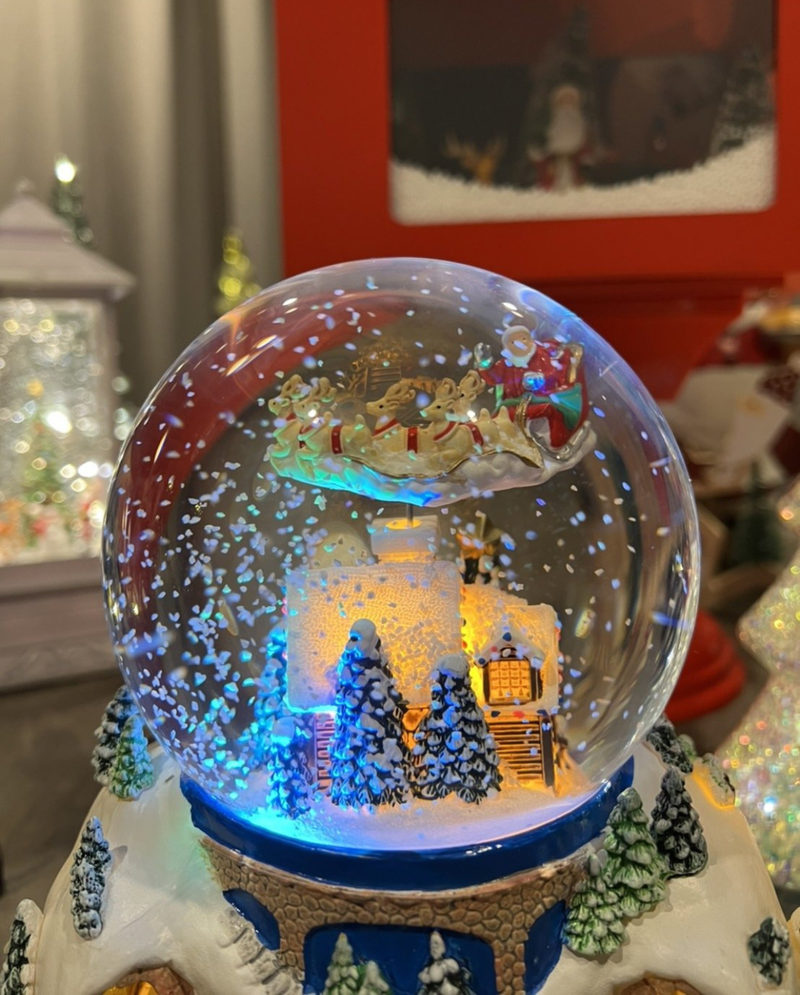 Globo de Neve de Natal com Trem Animado - Único EXCLUSIVO