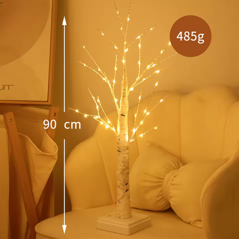 Árvore de Bétula LED Brilhante - Toque Mágico para sua Decoração e Eventos