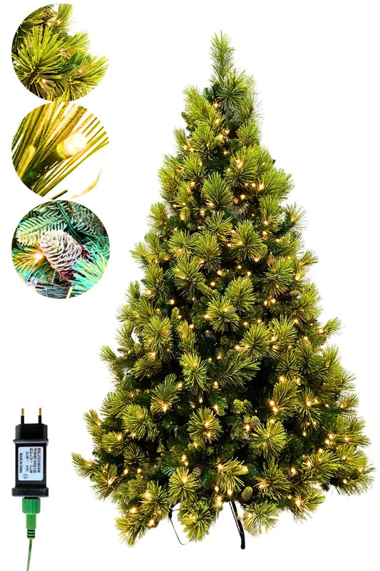 Árvore Pinheiro Colorado 2m • 1000 Galhos • 300 LEDs Warm Bivolt